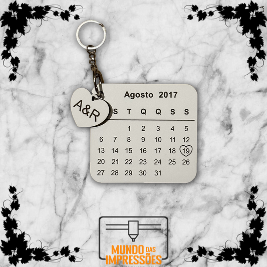 Presente Dia dos Namorados Personalizado em Madeira - Calendário com Data Especial - Mundo das Impressões