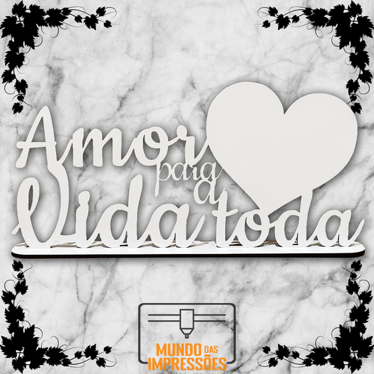 Placa Coração Personalizada em Madeira - 'Amor para a Vida Toda' - Mundo das Impressões