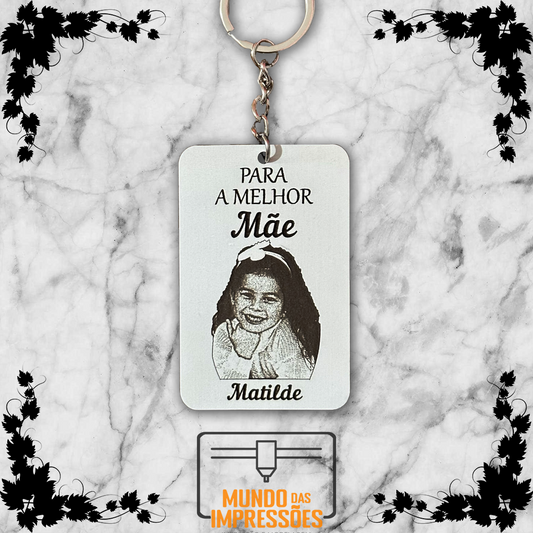 Lembrança para Mãe Personalizada em Madeira - Melhor Mãe com Imagem Gravada - Mundo das Impressões