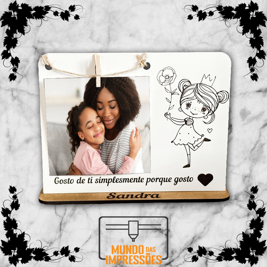 Placa de Decoração Personalizada em Madeira - Fotografia e Figura - Mundo das Impressões